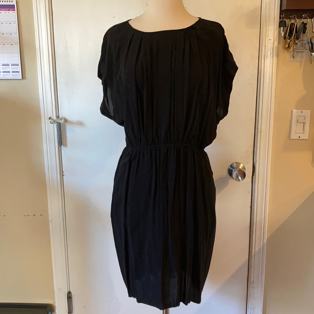 Black old navy rayon dress with pockets XL